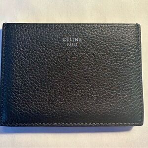 Celine Textured Black Card Holder